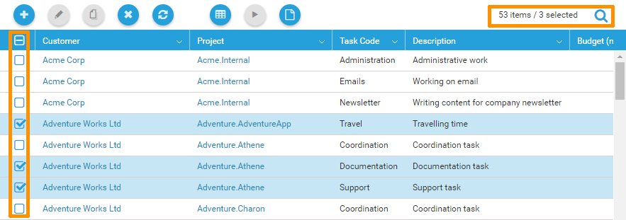 Multi select in grids with checkboxes
