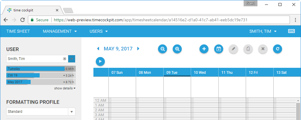 Calendar without signals details area