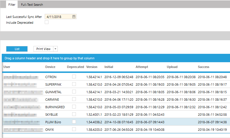 Sync Statistics