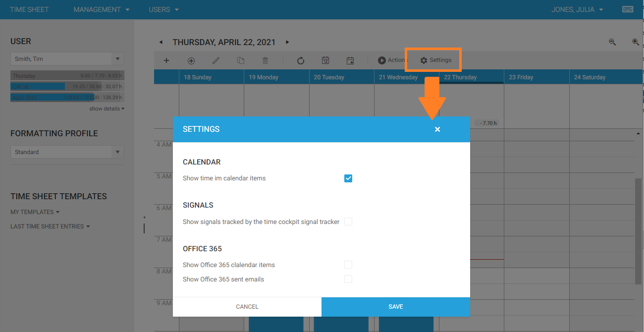 Settings Dialog