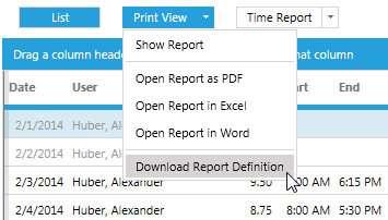 Download report definition
