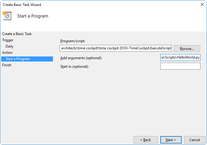 Create task wizard