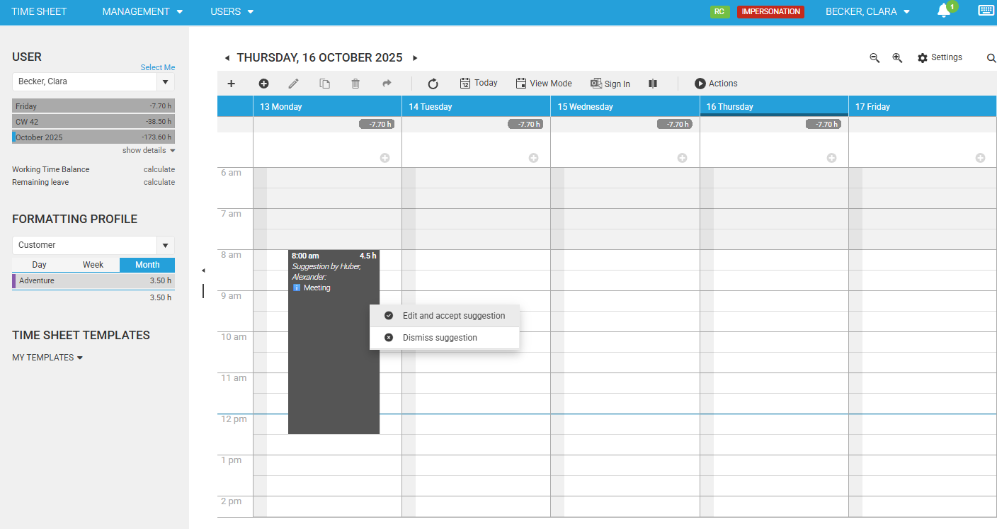 Edit and accept suggestion