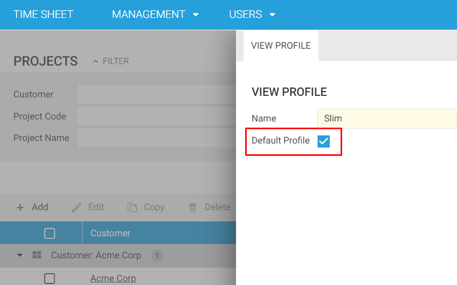 Set Profile to Default