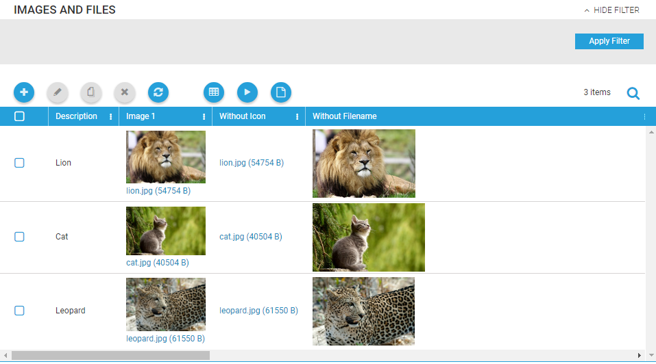 Images and files in lists